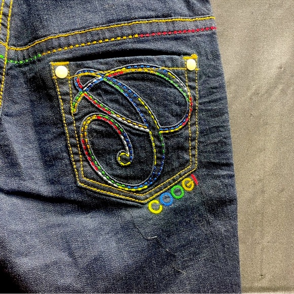 Coogi 2000s Dark Wash High Rise Embroidered Straight Leg Jeans Sz 5/6 - Picture 6 of 10